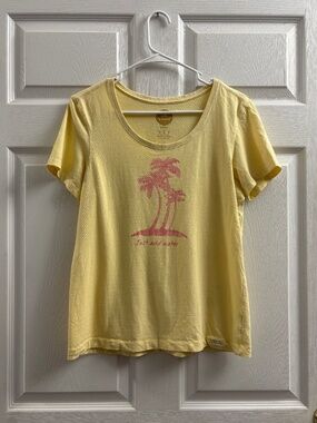 Women's Life Is Good Yellow Coastal T-Shirt